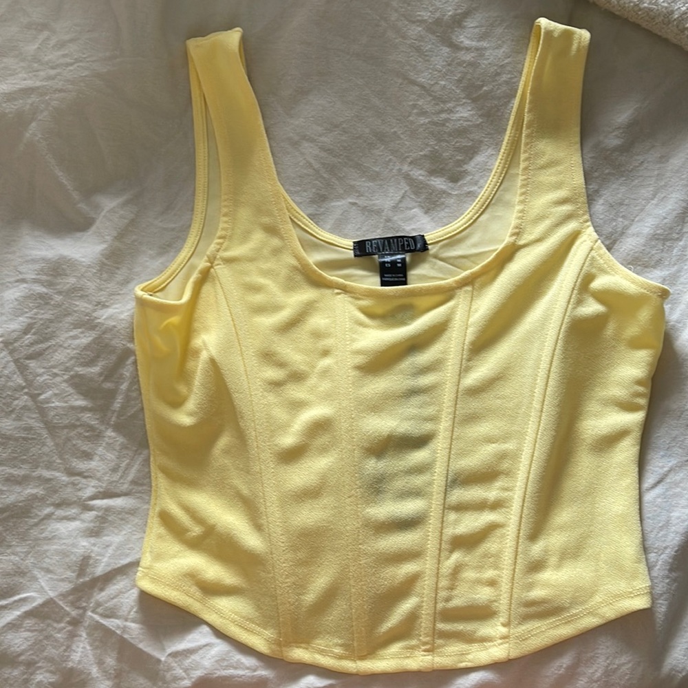 Brand New Yellow Corset Tank